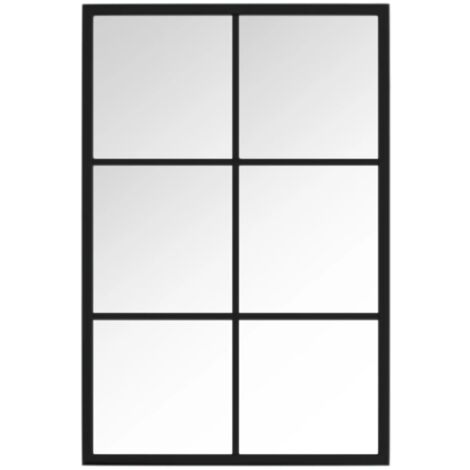 Miroir mural - Miroir de maquillage mural pour Salon,Chambre,Design Moderne Noir 60x40 cm Métal -55046