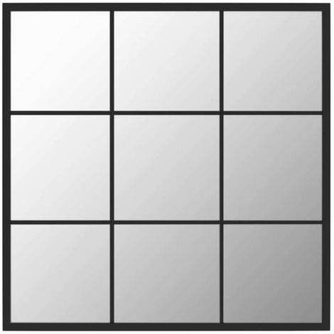 Miroir mural - Miroir de maquillage mural pour Salon,Chambre,Design Moderne Noir 60x60 cm Métal -42677
