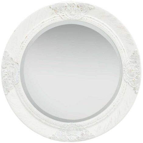 Miroir mural - Miroir de maquillage mural pour Salon,Chambre,Design Moderne style baroque 50 cm Blanc -63910
