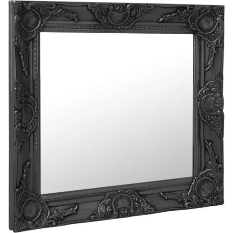 Miroir mural - Miroir de maquillage mural pour Salon,Chambre,Design Moderne style baroque 50x50 cm Noir -17384
