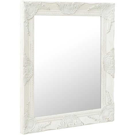 Miroir mural - Miroir de maquillage mural pour Salon,Chambre,Design Moderne style baroque 50x60 cm Blanc -65453