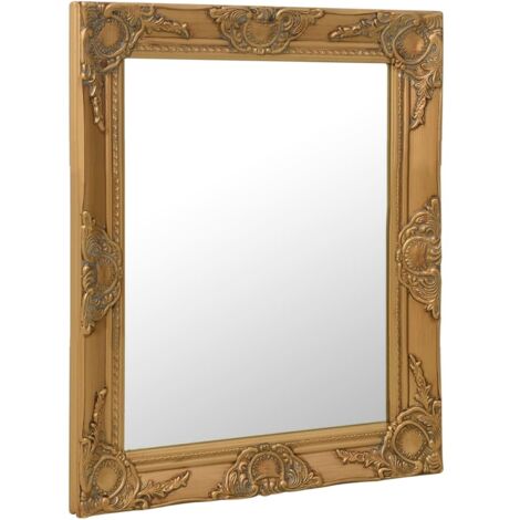 Miroir mural - Miroir de maquillage mural pour Salon,Chambre,Design Moderne style baroque 50x60 cm Doré -31611