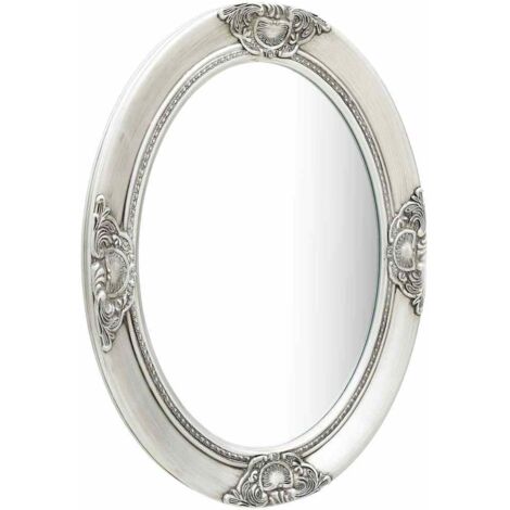 Miroir mural - Miroir de maquillage mural pour Salon,Chambre,Design Moderne style baroque 50x70 cm Argenté -43264