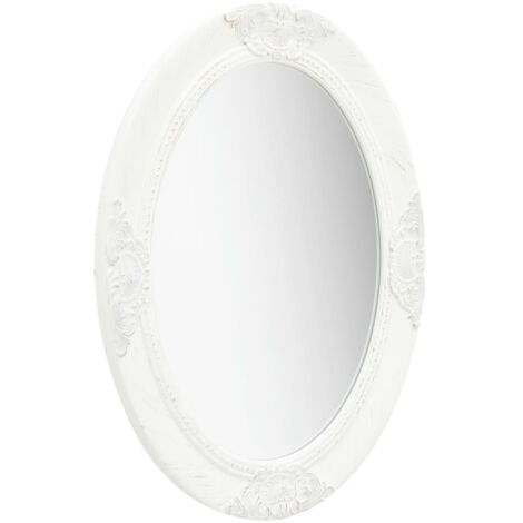 Miroir mural - Miroir de maquillage mural pour Salon,Chambre,Design Moderne style baroque 50x70 cm Blanc -89307