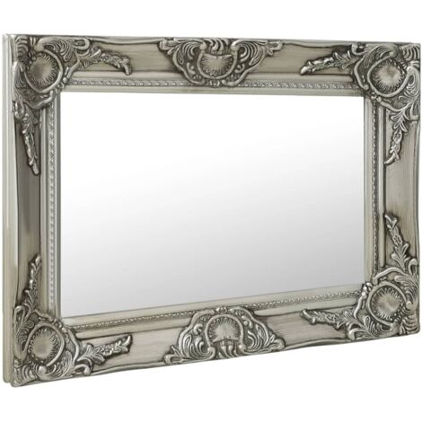 Miroir mural - Miroir de maquillage mural pour Salon,Chambre,Design Moderne style baroque 60x40 cm Argenté -49720