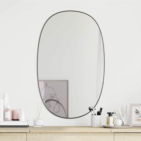 Miroir mural, Miroir déco, Miroir Salon Noir 70x45 cm WFE233798 DESIGN IN