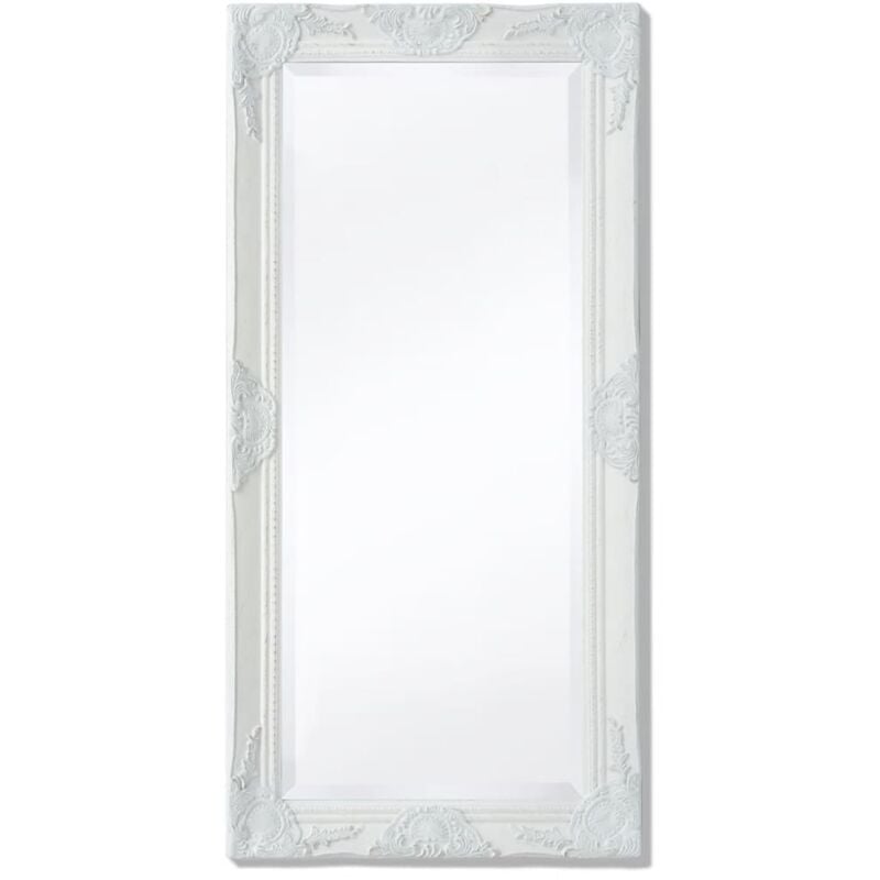 Miroir mural, Miroir déco, Miroir Salon style baroque 100x50 cm blanc WFE743692 design in
