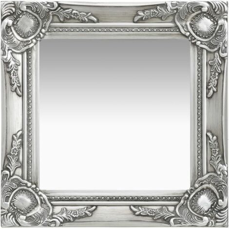 Miroir mural Miroir déco pour Salle de bain,Salon,Chambre style baroque 40x40 cm Argenté DZNZN852241