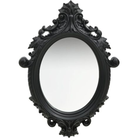 Miroir mural  Miroir déco pour Salle de bain，Salon，Chambre style château 56x76 cm Noir DZNZN647029