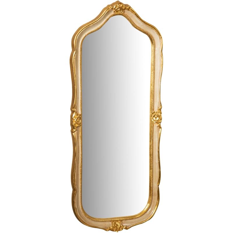 Miroir mural Miroir en bois blanc 79x33x3 cm Made in Italy Miroir décoratif suspendu Long miroir horizontal vertical