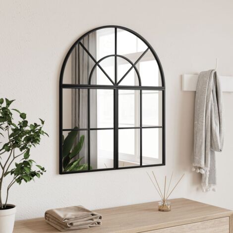 Miroir mural-Miroir Suspendu noir 60x70 cm arche fer 545152