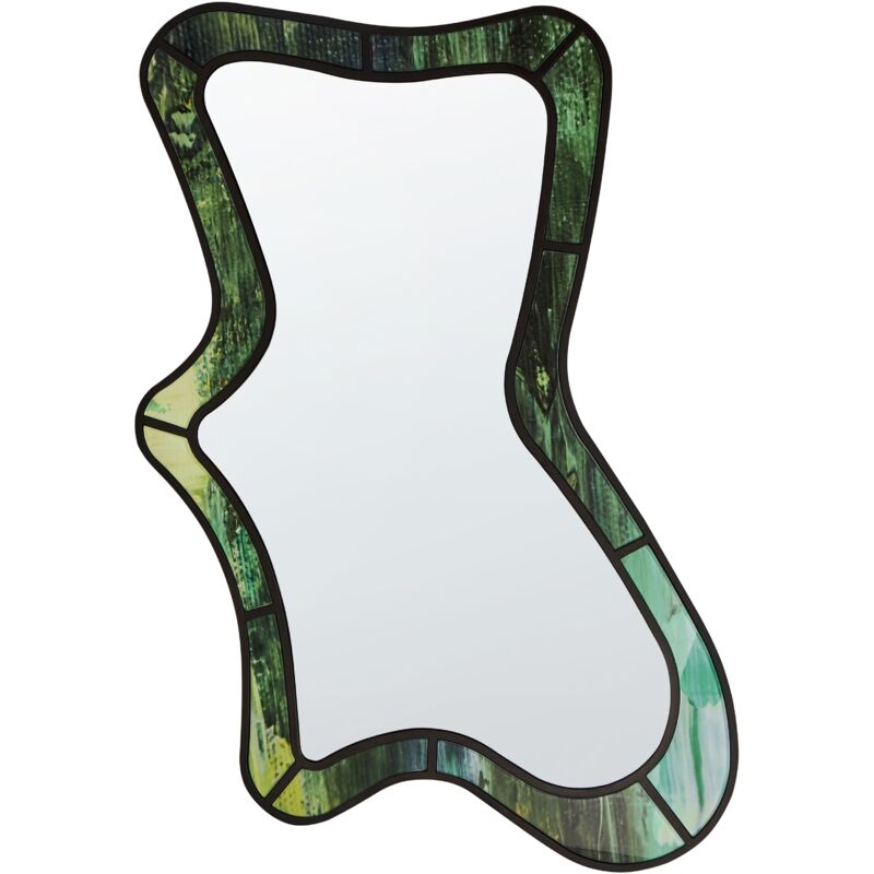 Beliani - Miroir Mural Moderne en mdf Crochets en Verre Forme Irrégulière Vert Cerville