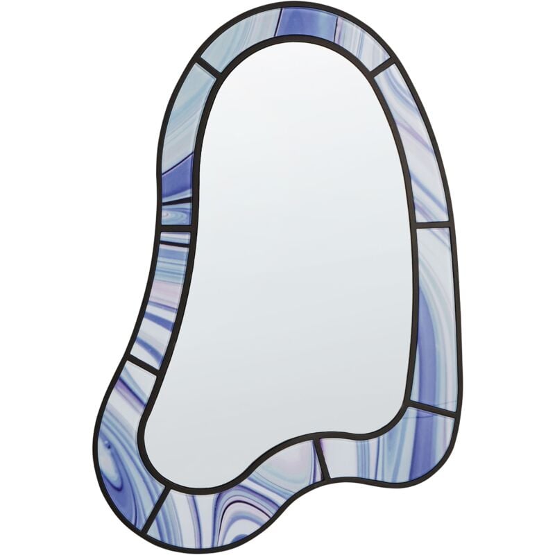 Beliani - Miroir Mural Moderne en mdf et Crochets en Verre Forme Irrégulière Violet Montsec