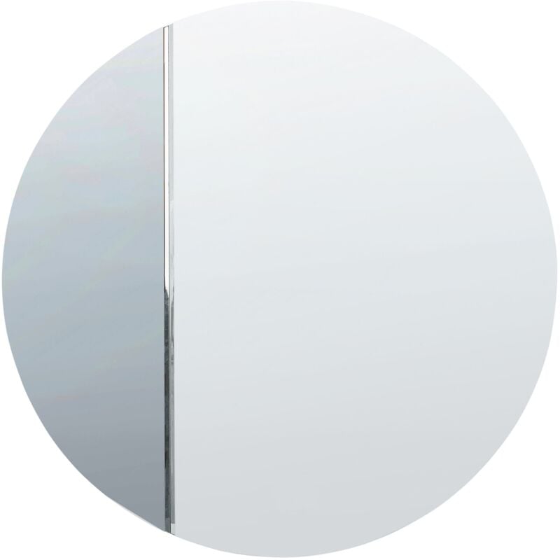 Beliani - Miroir Mural Moderne Forme Ronde avec Crochets Bleu Charron