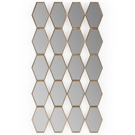 Miroir mural moderne métal doré ZIMMO - L 72 x H 133cm