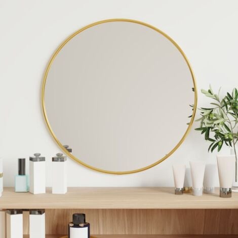 MAISONCHIC Miroir mural Moderne - Miroir de Maquillage - pour Salon, Chambre, Salle de Bain - Doré Ø 40 cm Rond Chic-146549