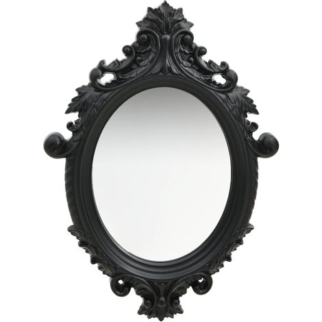 Miroir mural Moderne - Miroir de Maquillage - pour Salon, Chambre, Salle de Bain - style château 56x76 cm Noir Chic-359468