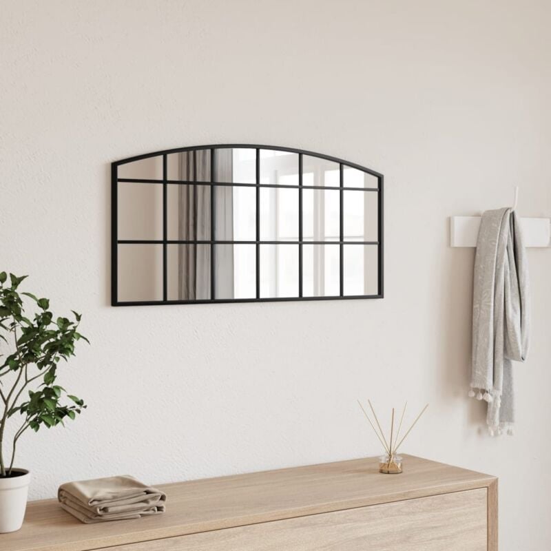 Vidaxl - Miroir mural noir 80x40 cm arche fer