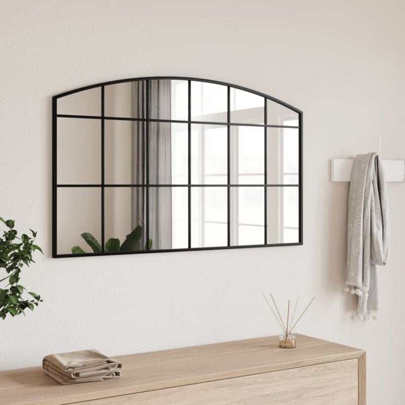 Vidaxl - Miroir mural noir 100x60 cm arche fer