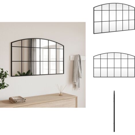 Miroir mural noir 100x60 cm arche fer - Miroir Mural - Miroir Design - Miroir Noir - Miroir Moderne - Décoration Murale