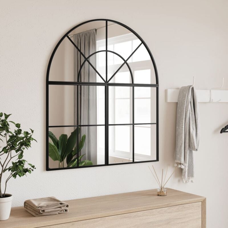 Furniture Limited - Miroir mural noir 80x40 cm arche fer