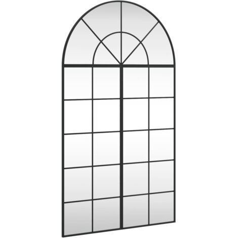 Miroir mural noir 80x140 cm arche fer vidaXL