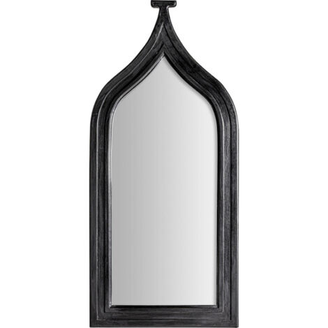Miroir mural noir style classique finition naturelle bois et mousse - Noir finition bois naturel