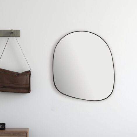 Miroir mural organique 53x60 cm en métal noir