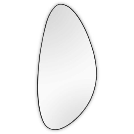 Miroir mural oval noir en verre – Dimensions 60x80cm – Design élégant pour décoration intérieure – Idéal pour salons et chambres – Boite A Design