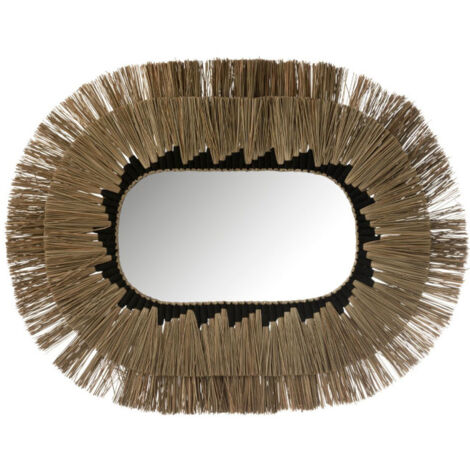 Miroir Mural Ovale "2 Couches" 115cm Naturel