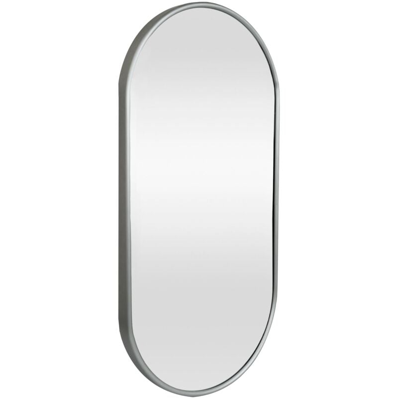 Miroir mural ovale 30 x 60 cm gris graphite