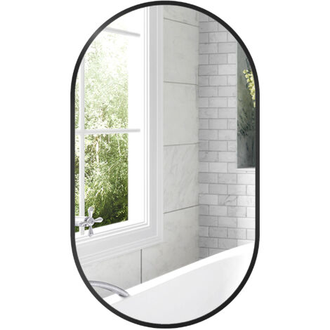 Miroir mural ovale 40L x 70H cm IRIS noir
