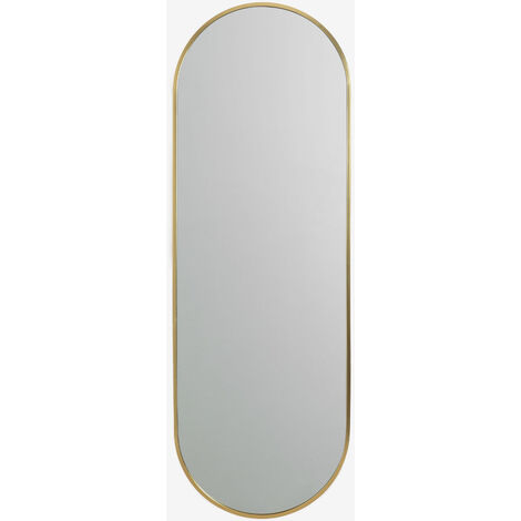 Miroir mural ovale en métal Elsie Gold SKLUM Fer - Verre - Or