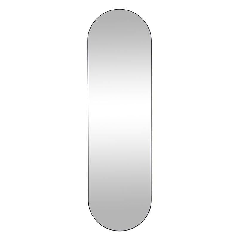 Vente-unique - Miroir mural ovale en métal - l. 40 x h. 140 cm - Noir - onikal