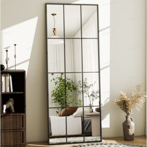 Miroir mural pleine longueur 61 x 165 cm – Verre nano anti-explosion – Installation murale ou sur pied – Miroir haute définition – Mc Star