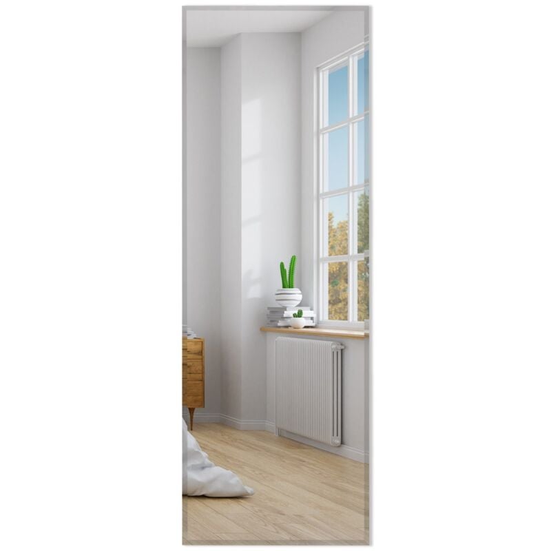 Maisonchic - Miroir Mural Psyché Rectangulaire sans Cadre 110 x 38 cm Pleine Longueur Bord Biseauté Suspendu Vertical ou Horizontal Maison Chic