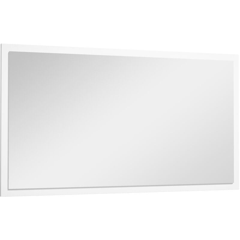 MH - Miroir mural rectangulaire 70L x 40H cm - installation horizontale ou verticale - verre 5 mm - cadre blanc
