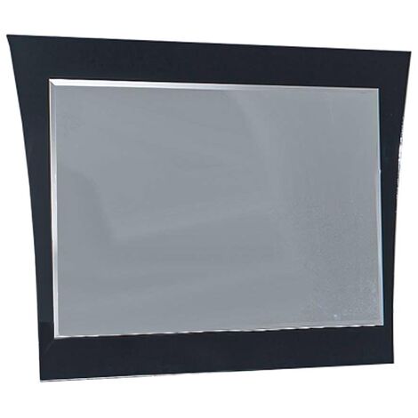 Miroir mural rectangulaire design bois laqué noir Jade 80cm