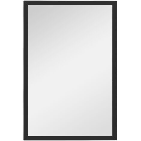 Miroir mural rectangulaire dim. 40L x 60H cm cadre bois ORPHEE noir