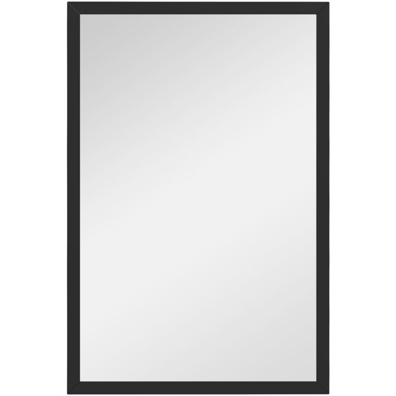 Miroir mural rectangulaire dim. 40L x 60H cm cadre bois noir