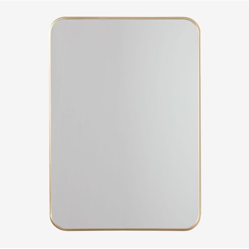 Miroir mural rectangulaire en aluminium (50x70 cm) Tuluise Sklum Or