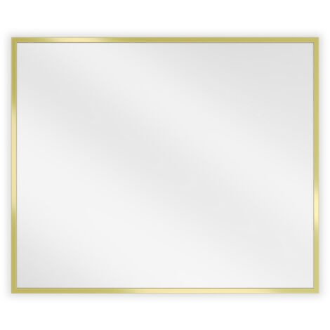 Miroir mural rectangulaire Silla, miroir salle de bain 60x50 cm, cadre design, Doré