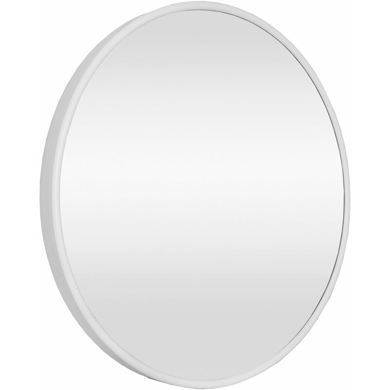 Miroir mural rond 50 cm blanc mat