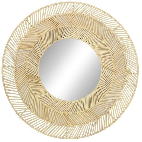 CEANOTHE Miroir Mural Rond 55 cm – Miroir en Rotin - Déco Bohème Chic – Miroir Rond Indonesia Bois – Marque Française