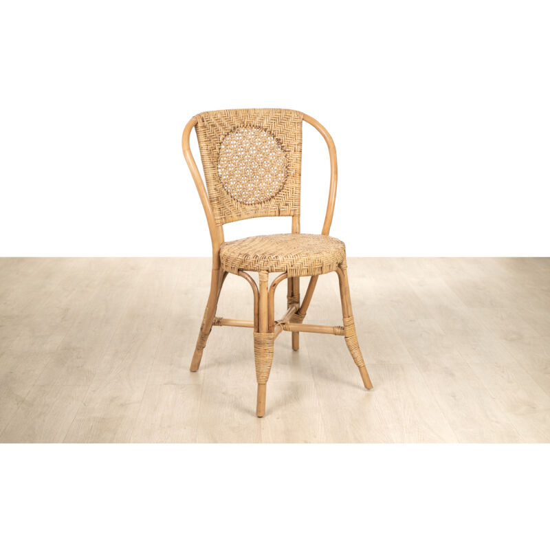 Chaise en rotin naturel foncé