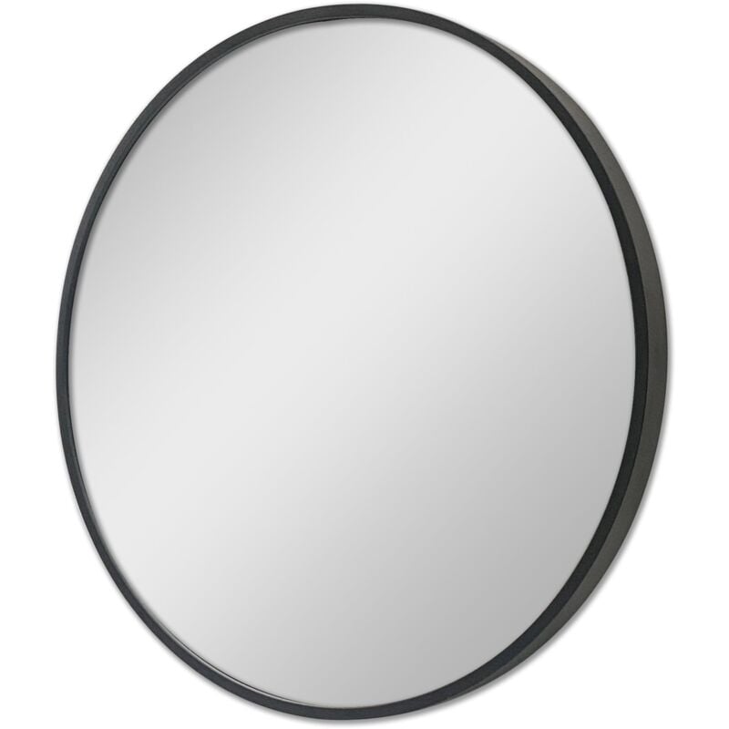 Miroir mural rond diamètre 50 cm noir