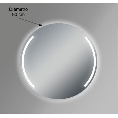 Miroir mural rond, diamètre 90 cm, épaisseur 4 mm, rétroéclairage LED