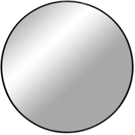 Miroir mural rond en aluminium MADRID – Ø 60 ou Ø 80cm 60 cm-Noir-Diamètre 60 cm