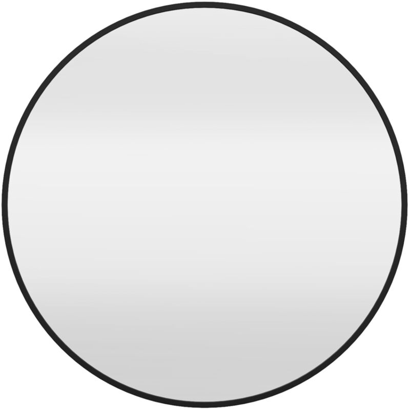 Miroir mural rond en métal noir D. 85 cm