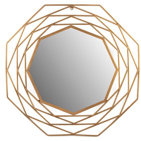Miroir mural rond moderne en métal doré KORZA – Ø 81cm